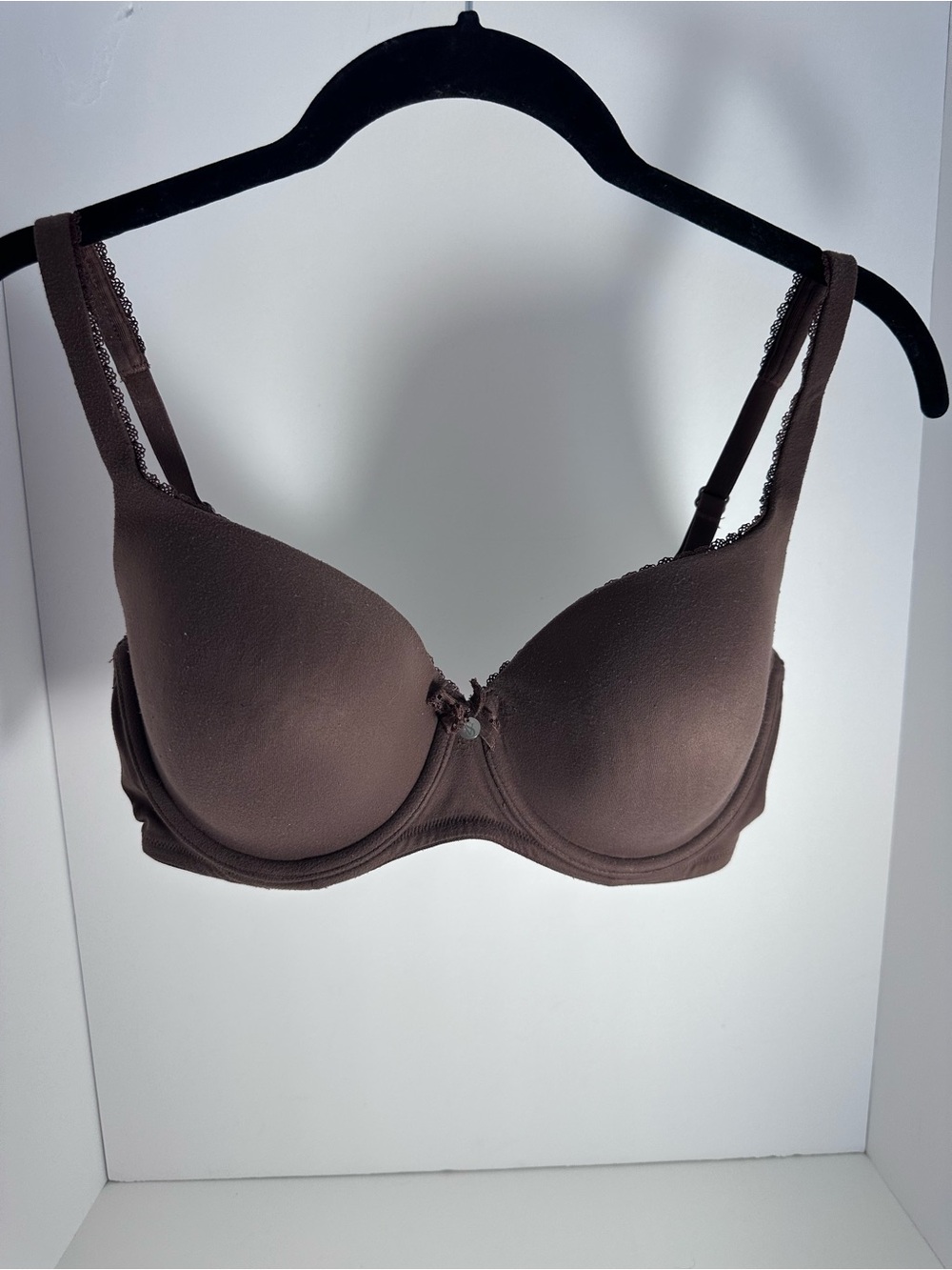 Victoria's Secret Brown Padded Underwire Bra with Lace Trim